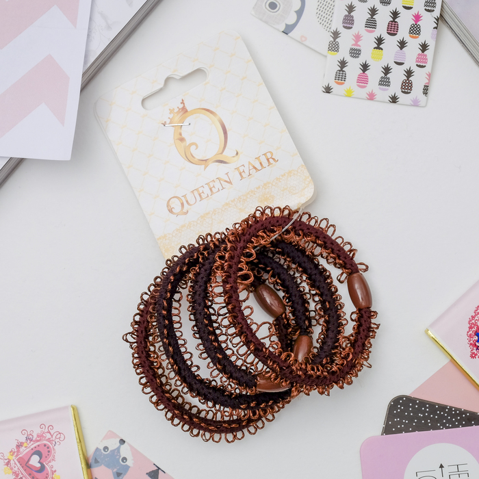 Резинка для волос "Петельки" (цена за штуку) коричневый