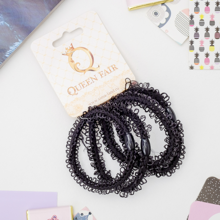 Резинка для волос "Петельки" (цена за штуку) чёрный