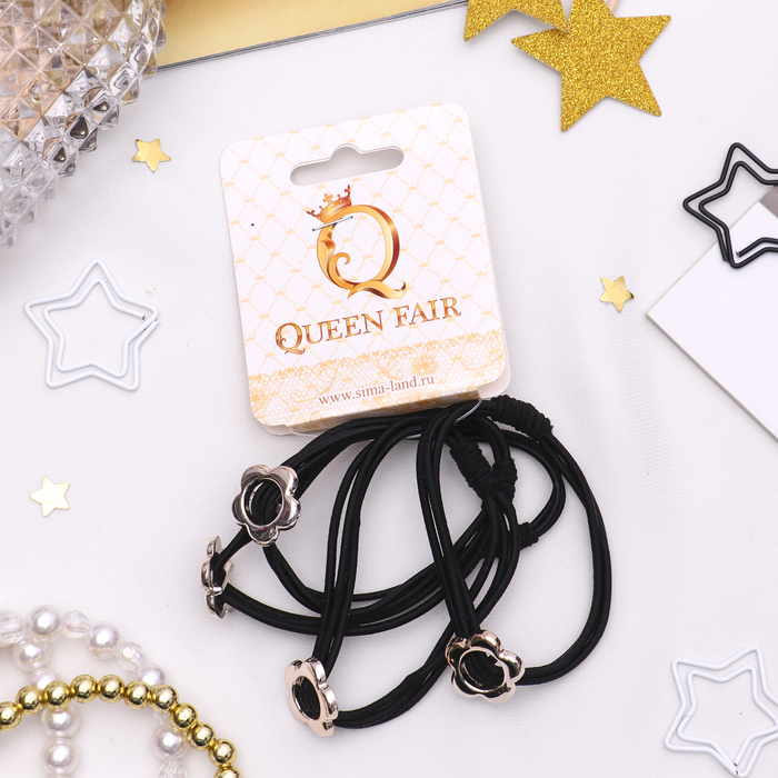 Резинка для волос "Незабудка" (цена за штуку) чёрный