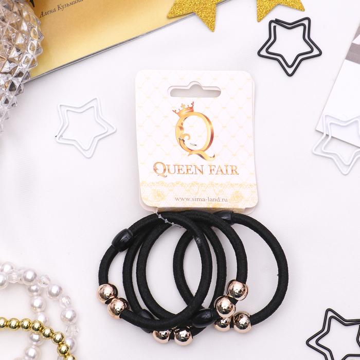 Резинка для волос "Абсолют" (цена за штуку) две бусины