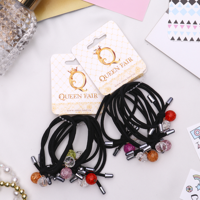 Резинка для волос "Герда" (цена за штуку) бусины, микс