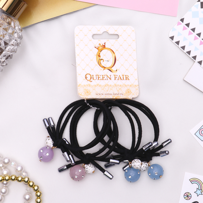 Резинка для волос "Герда" (цена за штуку) шарик со стразами, микс