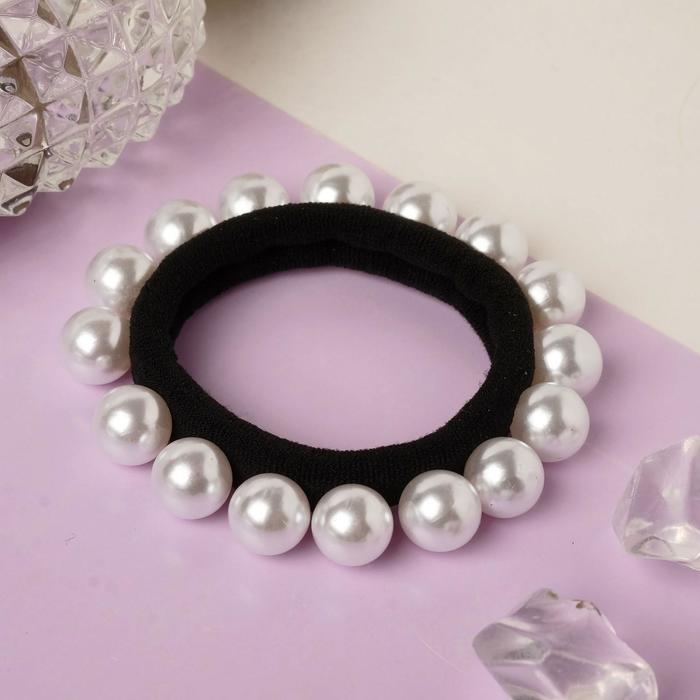 Резинка для волос "Агния" (цена за штуку) белый