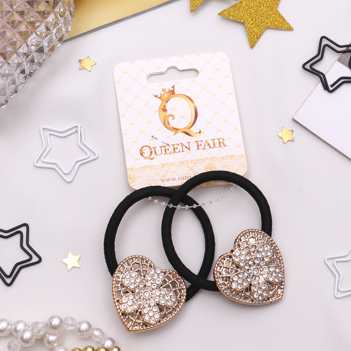 Резинка для волос "Ажур" (цена за штуку) сердце