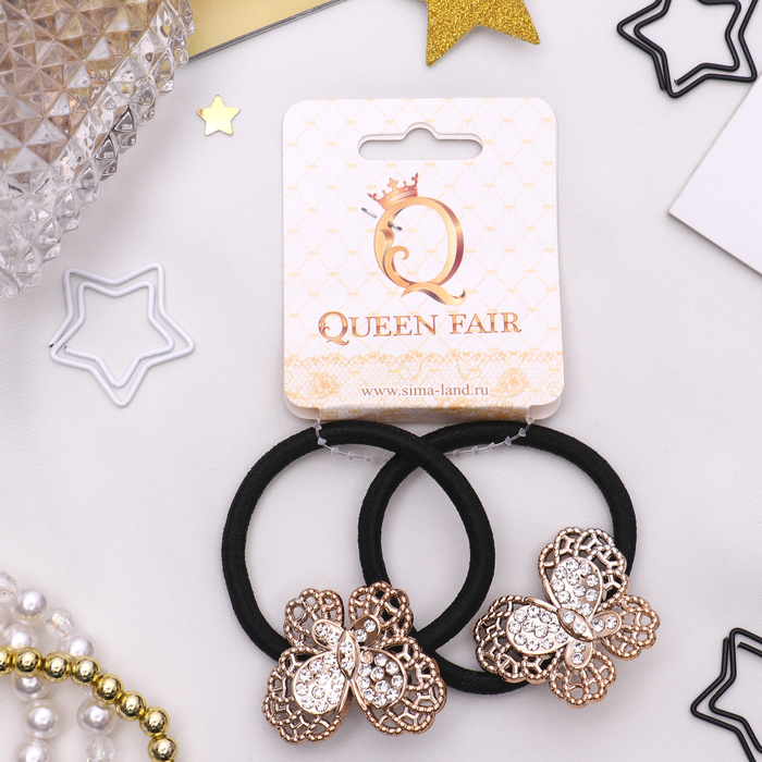 Резинка для волос "Ажур" (цена за штуку) бабочка