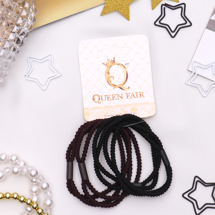 Резинка для волос "Спорт лайт" (цена за штуку) чёрный и коричневый