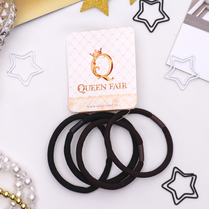 Резинка для волос "Классика спорт" (цена за штуку) чёрный и коричневый