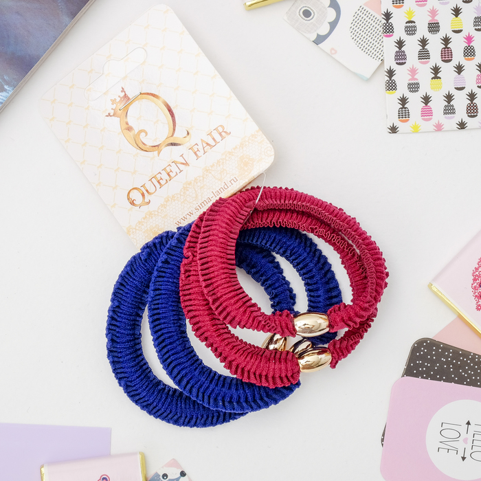 Резинка для волос "Брион" (цена за штуку) синий и бордовый