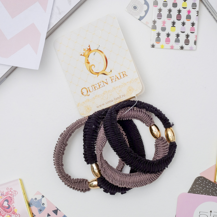 Резинка для волос "Брион" (цена за штуку) серый и черный