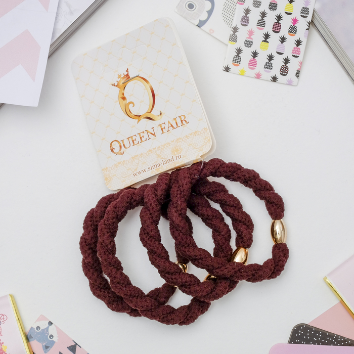 Резинка для волос "Бланш" (цена за штуку) коричневый