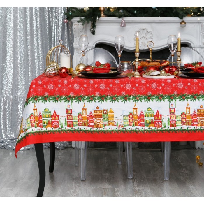 Скатерть "Волшебный город" 145х144 см, 100% хлопок, 164 г/м2
