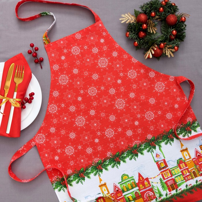 Фартук "Волшебный город" 70х75 см, 100% хлопок, 164 г/м2