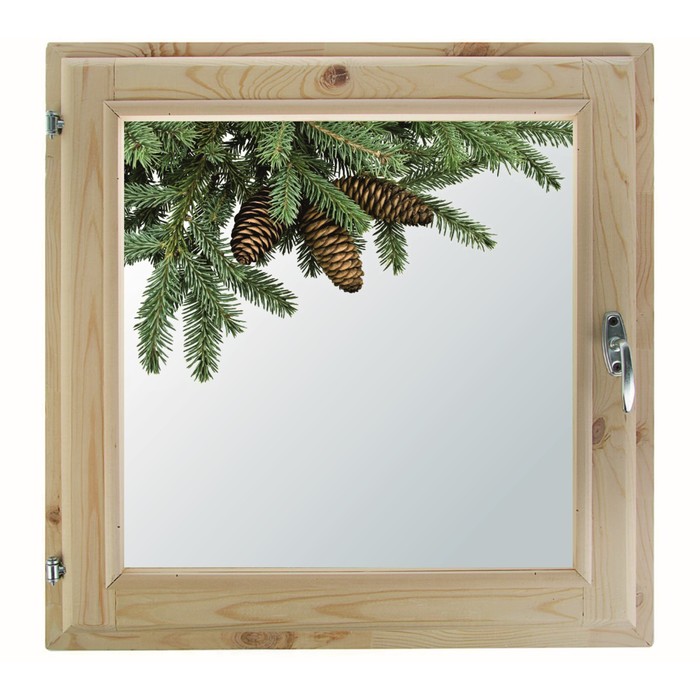 Окно 50х50 см, "Декор 3", двойной стеклопакет, уплотнитель, хвоя, "Добропаровъ"