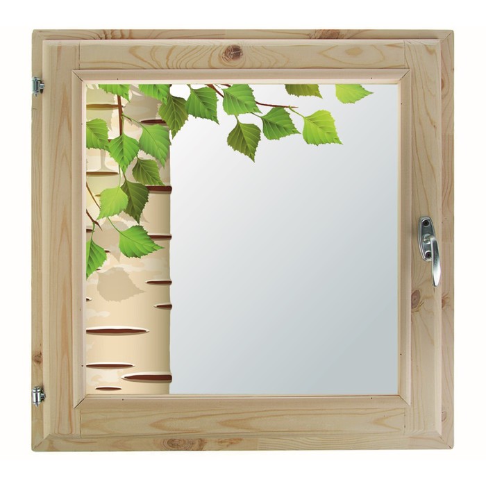 Окно 50х50 см, &quot;Декор 4&quot;, двойной стеклопакет, уплотнитель, хвоя, &quot;Добропаровъ&quot;