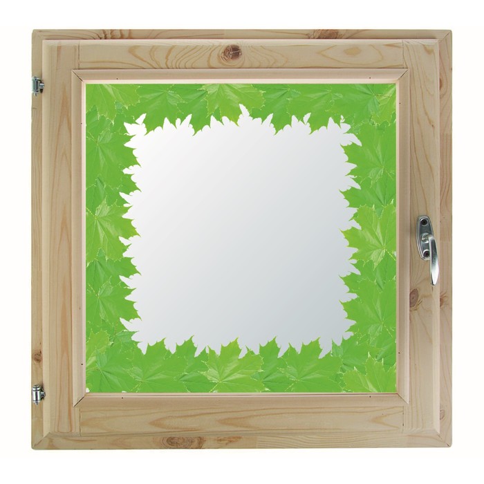 Окно 50х50 см, "Декор 6", двойной стеклопакет, хвоя, "Добропаровъ"