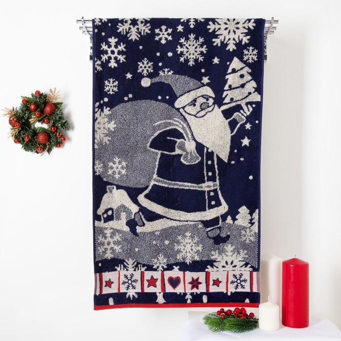 Полотенце махровое "Gift bag" ПЛ-2602-3502, синий 50х90 см хл100% 420 гр/м