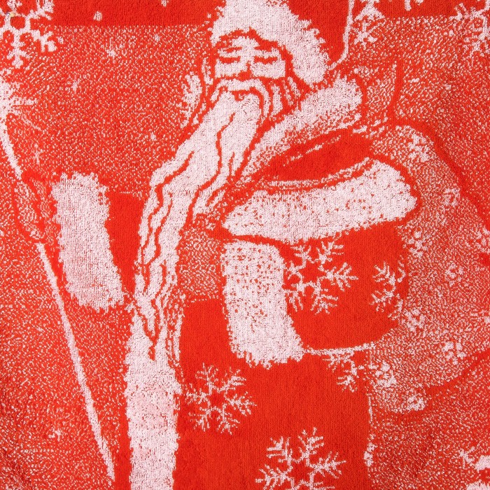 Полотенце махровое "Holiday comes to us" ПЛ-2602-349,, красный 50х90 см хл100% 420 гр/м