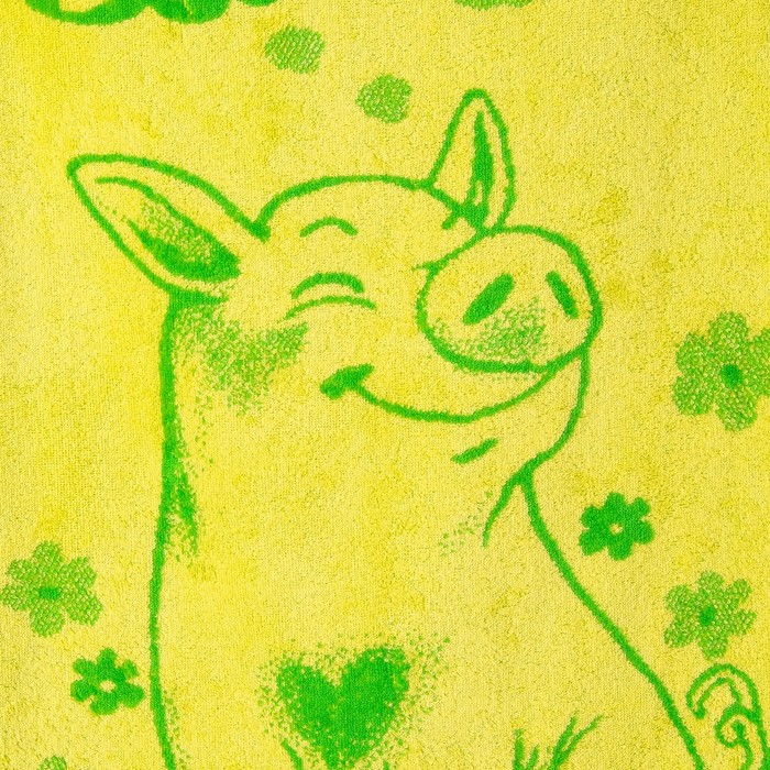 Полотенце махровое "Lucky pig" ПЛ-2602-3498, зеленый 50х90 см хл100% 420 гр/м