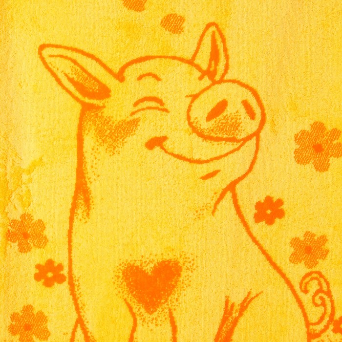 Полотенце махровое "Lucky pig" ПЛ-2602-3498, оранжевый 50х90 см хл100% 420 гр/м