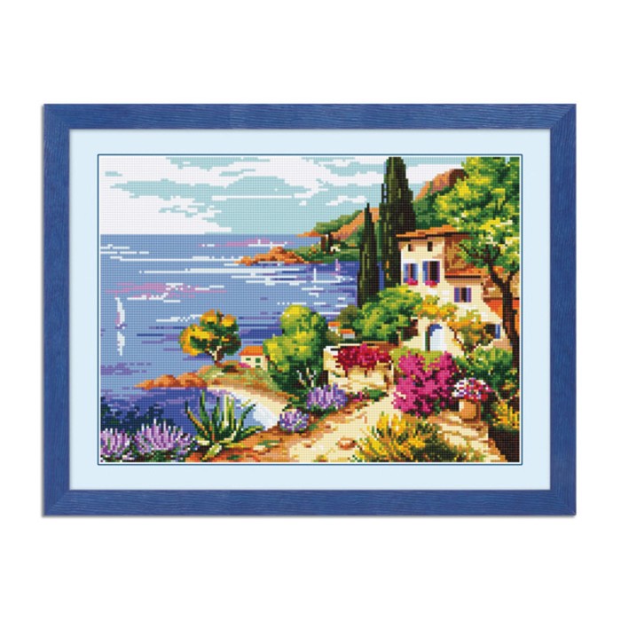 Картина стразами "Домик у моря"