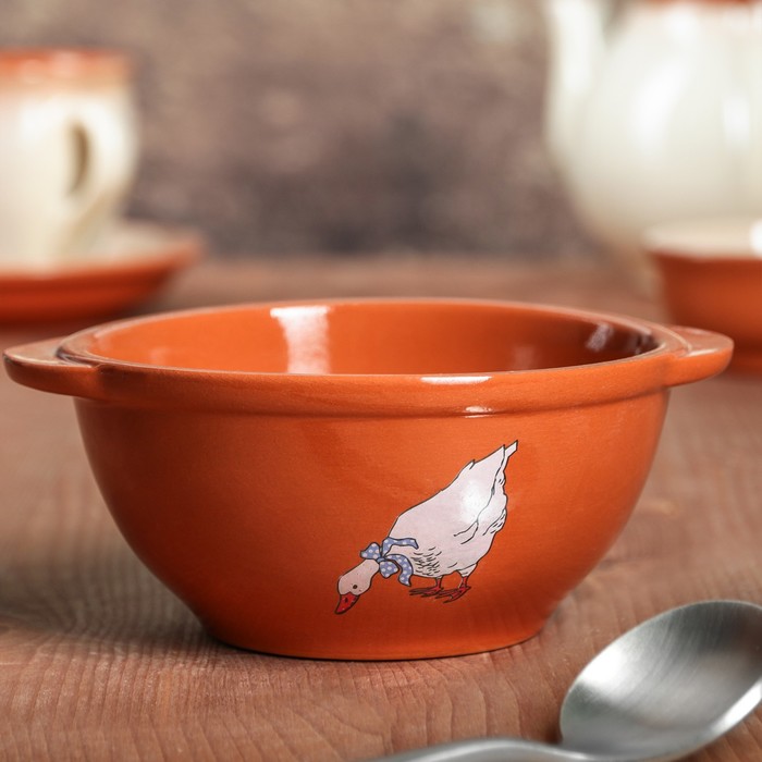 Бульонница "Гуси" d=14 см, 0,5 л