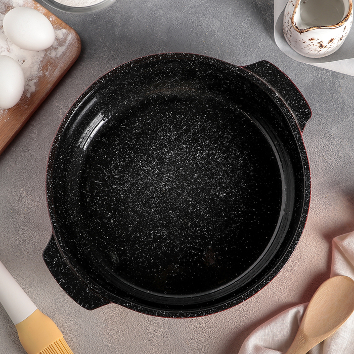 Форма для запекания с ручками "Красный мрамор" 3 л, d=26 см