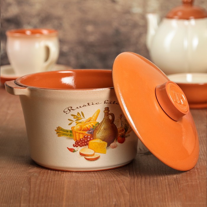 Кастрюля с ручками и крышкой 1 л