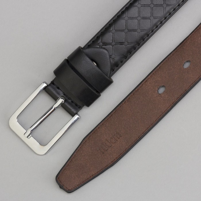 Ремень подростковый, пряжка металл, цвет чёрный