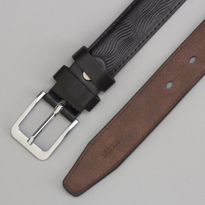 Ремень подростковый, пряжка металл, цвет чёрный