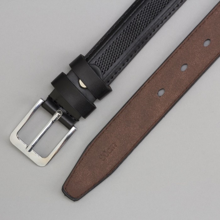 Ремень подростковый, пряжка металл, цвет чёрный