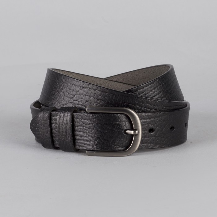 Ремень мужской, пряжка тёмный металл, цвет чёрный