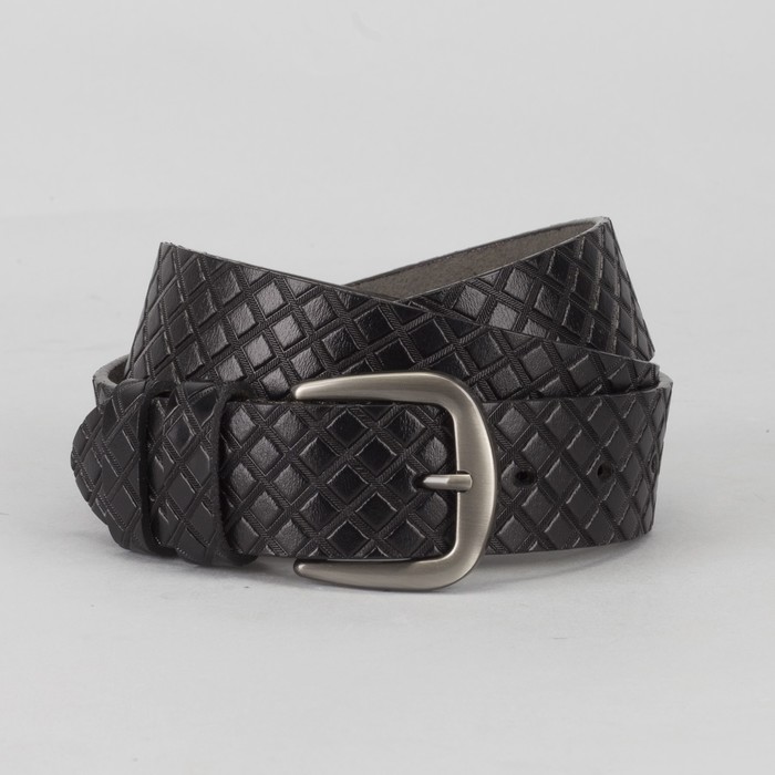 Ремень мужской, пряжка тёмный металл, цвет чёрный