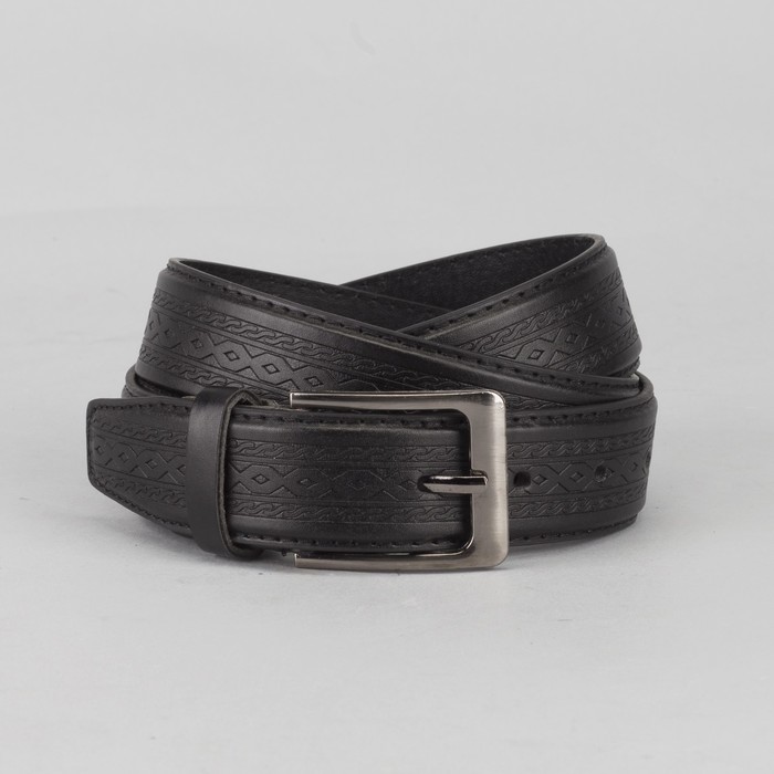 Ремень мужской, пряжка металл, цвет чёрный