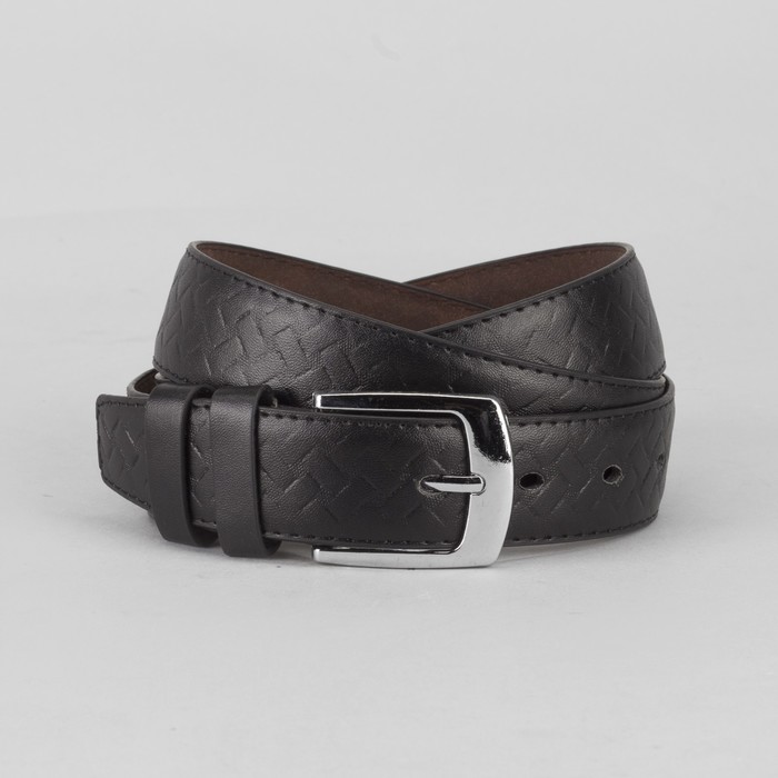 Ремень мужской, плетение, пряжка металл, цвет чёрный