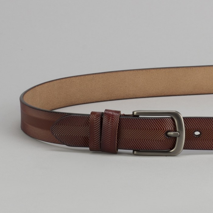 Ремень женский, пряжка тёмный металл, цвет коричневый