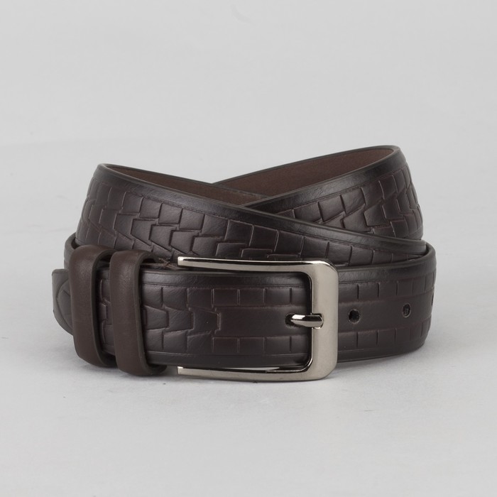 Ремень мужской, пряжка металл, цвет кофе