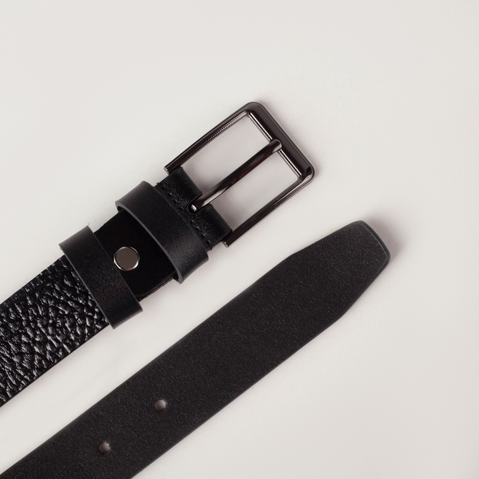 Ремень детский, пряжка тёмный металл, цвет чёрный