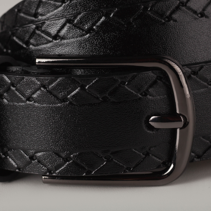 Ремень детский, пряжка тёмный металл, цвет чёрный