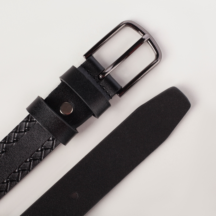 Ремень детский, пряжка тёмный металл, цвет чёрный