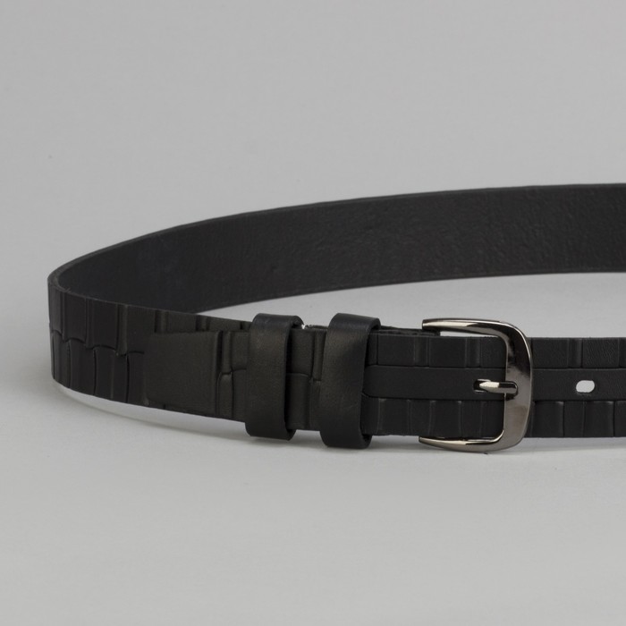 Ремень детский, пряжка тёмный металл, цвет чёрный