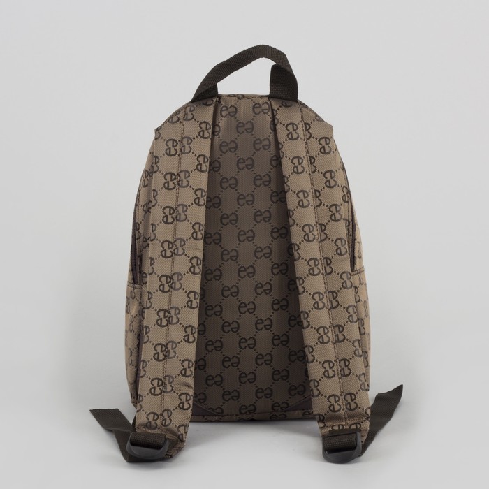 Рюкзак молодёжный «Узор», отдел на молнии, для планшета, наружный карман, цвет коричневый