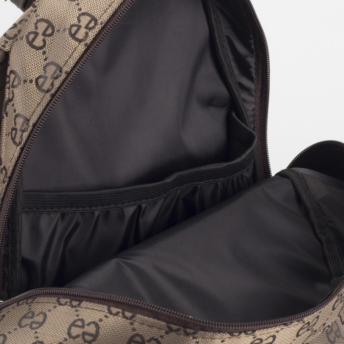 Рюкзак молодёжный «Узор», отдел на молнии, для планшета, наружный карман, цвет коричневый