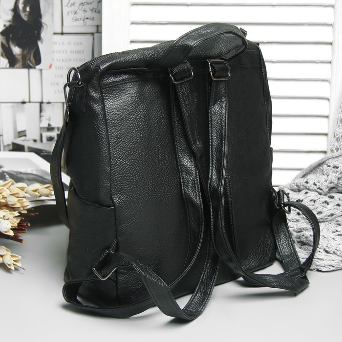 Рюкзак молодёжный, 1 отдел на молнии, 4 наружных кармана, цвет чёрный