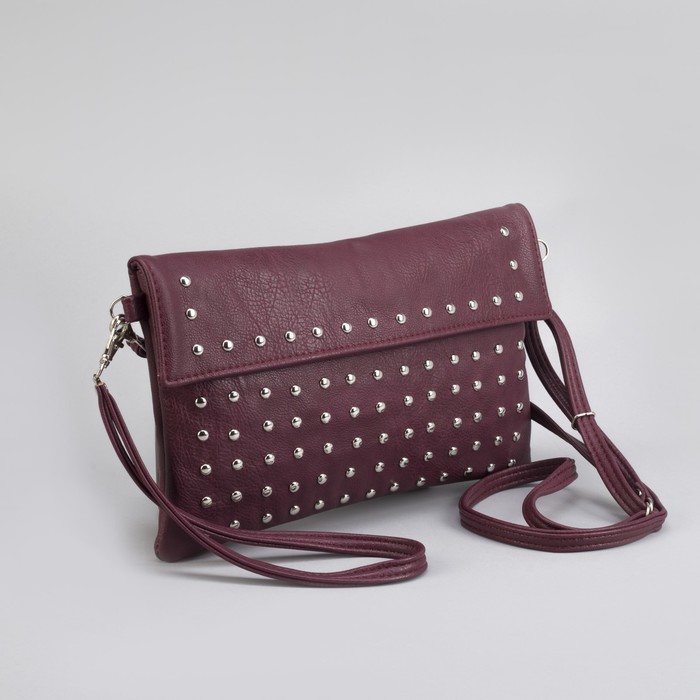 Сумка женская, отдел на клапане, наружный карман, цвет марсала