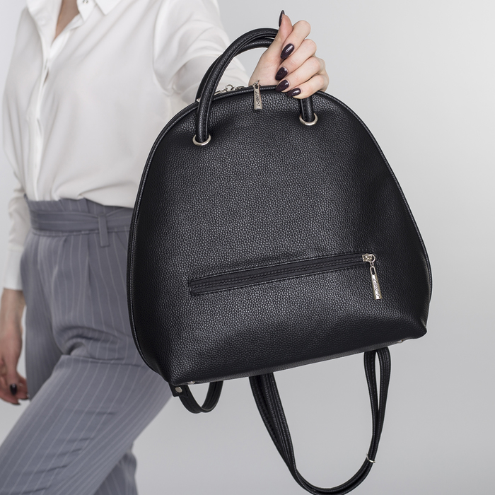 Сумка-рюкзак, 1 отдел на молнии, наружный карман, цвет чёрный