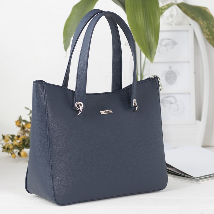 Сумка женская, отдел на молнии, наружный карман, цвет синий