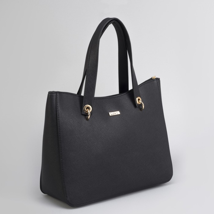 Сумка женская, отдел на молнии, наружный карман, цвет чёрный