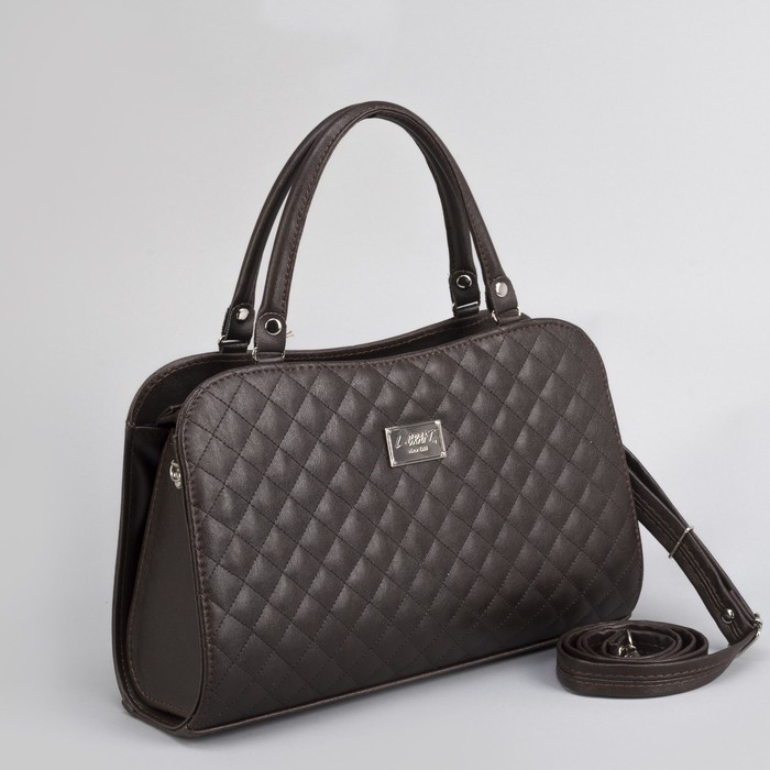 Сумка женская, отдел на молнии, наружный карман, стёжка, цвет коричневый