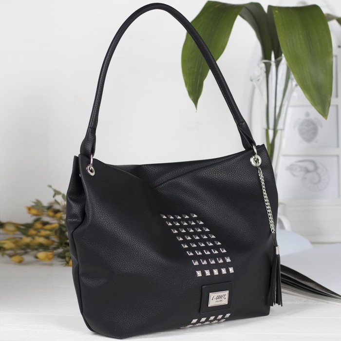 Сумка женская, 1 отдел на молнии, наружный карман, цвет чёрный