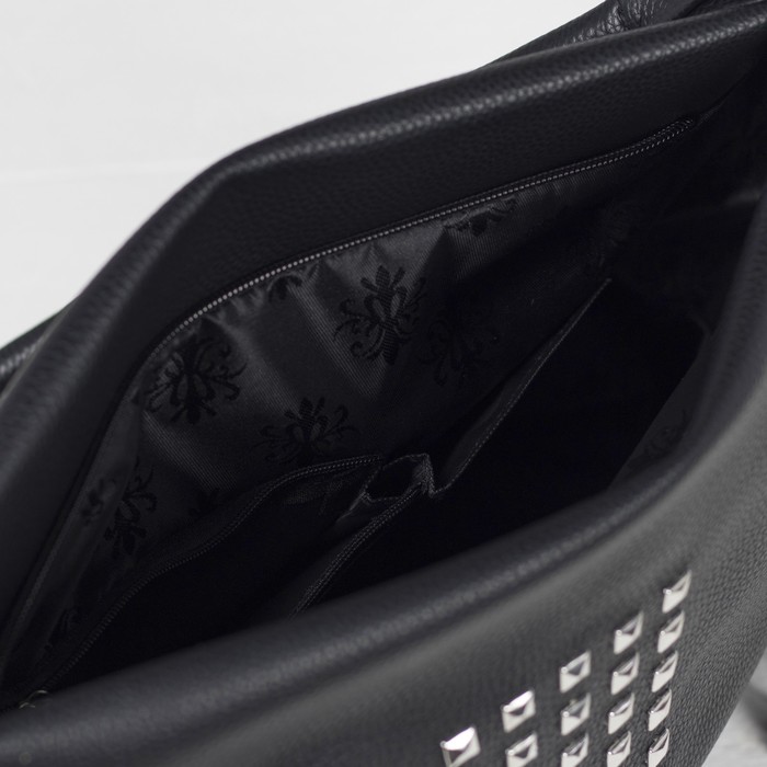 Сумка женская, 1 отдел на молнии, наружный карман, цвет чёрный